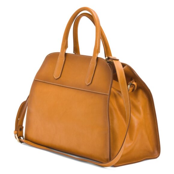 Viral CAVALCANTI Cuoio Burnished Italian Leather Satchel Crossbody Tote … - Picture 7 of 9